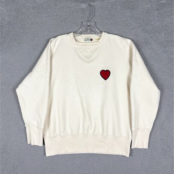 Levis Vintage LVC Bay Meadows Sweatshirt Men’s Medium Ivory Double V Heart Patch - Picture 1 of 10